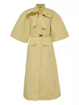 Платье миди Ilardi с поясом и рукавами-буфами Alexis, желтый