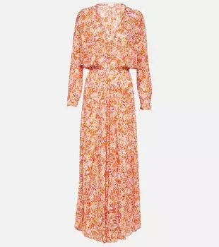 Платье миди ilona с цветочным принтом Poupette St Barth, розовый
