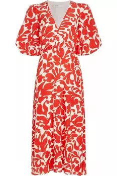 Платье-миди Ina Filigree от Rhode Women's, красное Caspain Lagoon Grande