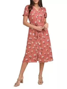 Платье миди Isabella с цветочным принтом и поясом Daniel Rainn, цвет Mauve