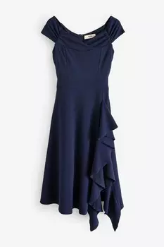 Платье миди Isla с оборками Jolie Moi, синий