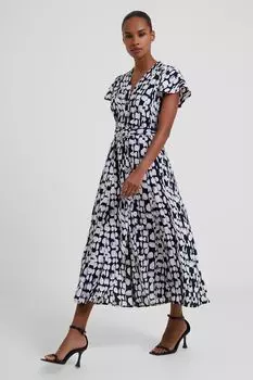 Платье миди Islanna из крепа French Connection, синий