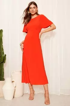 Платье миди Ity Flutter с короткими рукавами Friends Like These, оранжевый