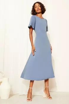 Платье миди Ity Flutter с короткими рукавами Friends Like These, синий