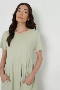 Платье миди из 100% хлопка в стиле халата Threadbare, зеленый