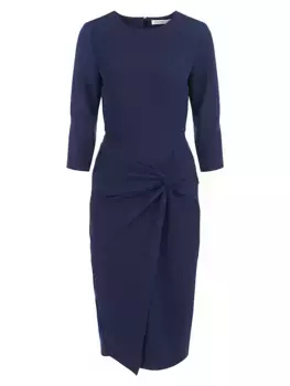 Платье миди из эластичного крепа Cordelia с закрученным передом Kay Unger, цвет dark midnight