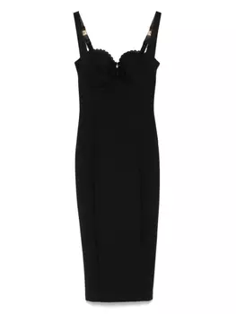 Платье миди из эластичного крепа Elisabetta Franchi, черный