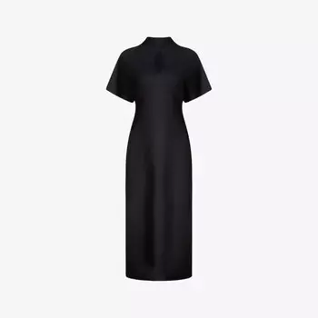 Платье-Миди из эластичной ткани с вырезом понте Ro&Zo, черный