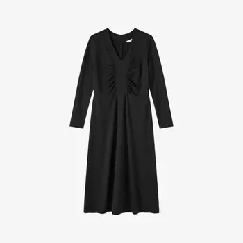 Платье-Миди из эластичной ткани с кружевом и V-образным вырезом Lk Bennett, черный