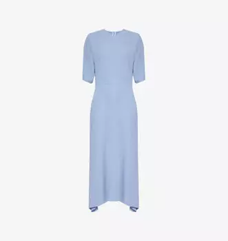 Платье миди из эластичной ткани с короткими рукавами Victoria Beckham, цвет bluebell