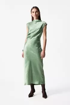 Платье миди из атласа косого кроя & Other Stories, зеленый