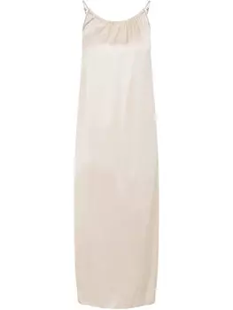 Платье миди из атласа Peserico, нейтральный
