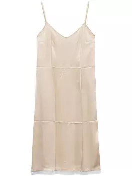 Платье-миди из атласного крепа Prada, нейтральный