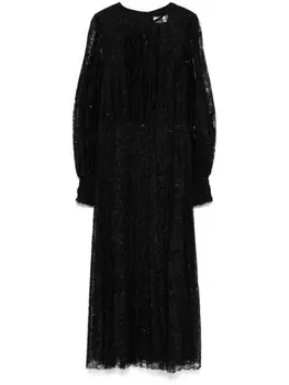 Платье миди из цветочного кружева NISSA, черный