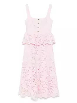 Платье миди из цветочного кружева Self-Portrait, розовый