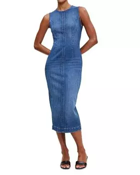 Платье-миди из денима Esme DL1961, синий