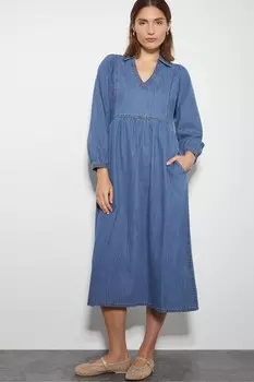 Платье миди из денима Wilma с длинными рукавами Monsoon, синий