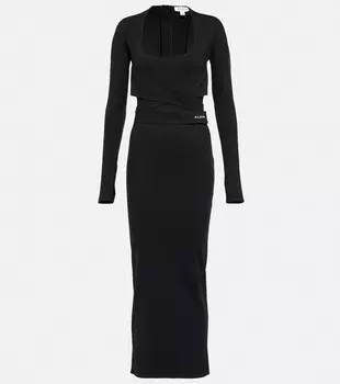 Платье миди из джерси ALAA, черный