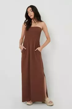 Платье миди из джерси Bardot с карманами Threadbare, коричневый