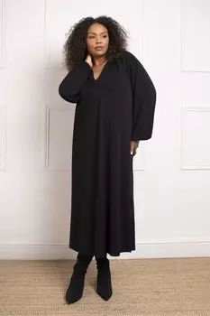 Платье миди из джерси Curve с v образным вырезом Live Unlimited, черный