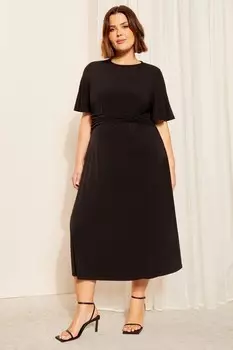 Платье миди из джерси Curves Like These, черный