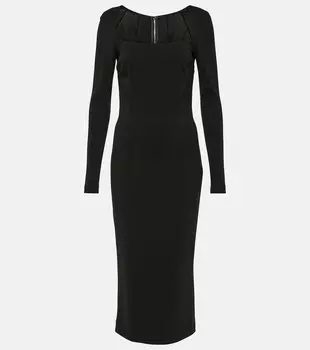 Платье миди из джерси Dolce&Gabbana, черный