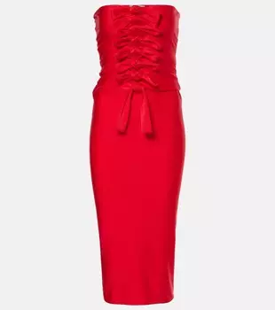 Платье миди из джерси Gala с завязками спереди Coperni, красный
