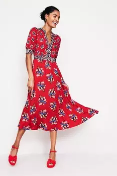 Платье миди из джерси Lily hotched Boden, красный