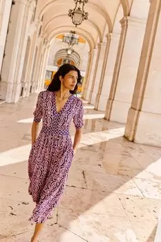 Платье миди из джерси Lily hotched Boden, розовый