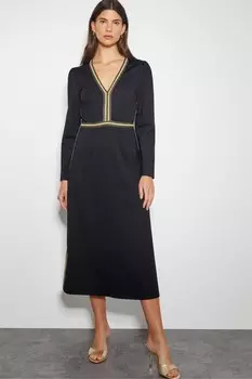 Платье миди из джерси Pora ponte Monsoon, черный