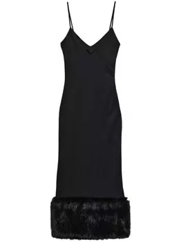 Платье миди из джерси Prada, черный