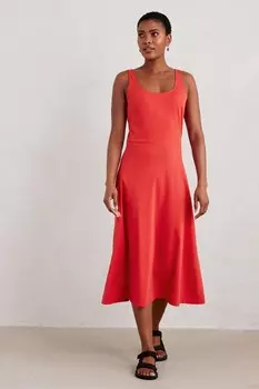 Платье миди из джерси с эффектом солнечного блеска Seasalt Cornwall, красный