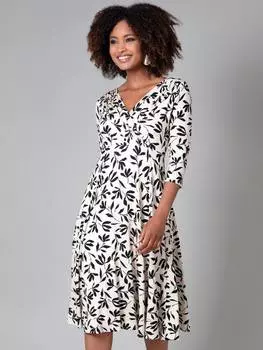 Платье миди из джерси с цветочным рисунком annie Alie Street, цвет Monochrome