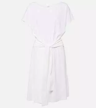 Платье миди из джерси с поясом Max Mara, белый