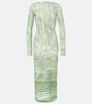 Платье миди из джерси с принтом Mm6 Maison Margiela, цвет iguana