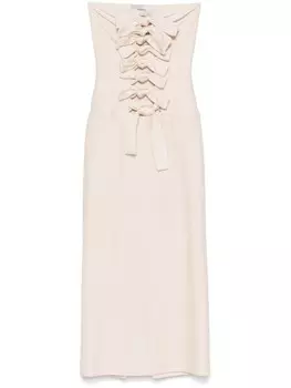 Платье миди из джерси с узлом Coperni, нейтральный цвет