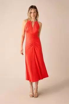 Платье миди из джерси с вырезом халтер Ro&Zo, красный