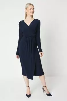 Платье миди из джерси с закрученной талией Debenhams, темно-синий