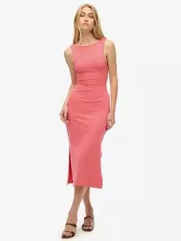 Платье миди из джерси с закручивающейся спинкой Superdry, цвет Desert Rose Pink