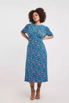 Платье миди из джерси синего цвета с принтом Animal Simply Be, синий