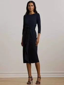 Платье миди из джерси thalneia twist из джерси Ralph Lauren, темно-синий
