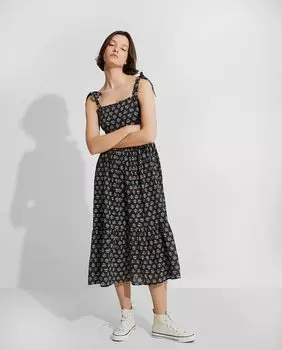 Платье миди из хлопка с ремешками Nalle, мультиколор