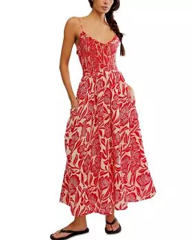 Платье миди из хлопка Sweet Nothings Free People, красный