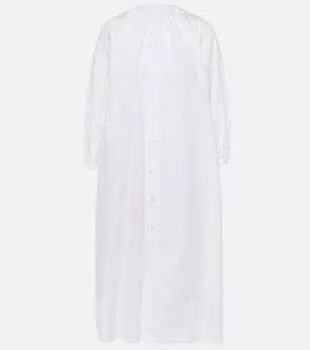 Платье миди из хлопкового поплина Mm6 Maison Margiela, белый