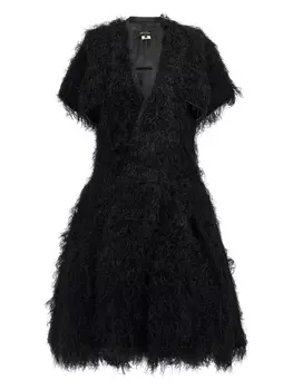 Платье миди из искусственного меха Comme Des Garons, черный