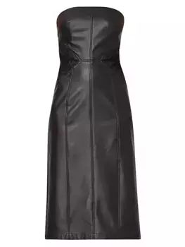 Платье миди из искусственной кожи Merlot Shoshanna, цвет jet