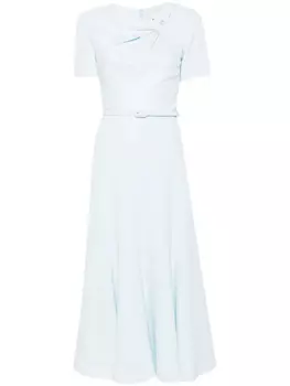 Платье миди из кади с поясом от Roland Mouret, синий