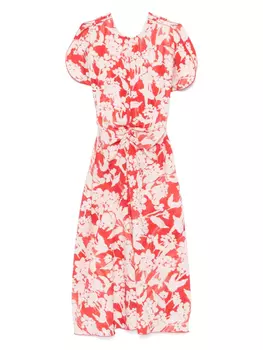 Платье миди из кади с принтом Victoria Beckham, красный