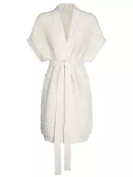 Платье миди из кашемира с поясом Malo, белый