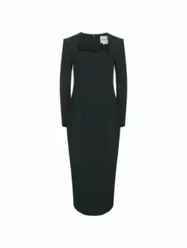 Платье миди из крепа Roland Mouret, зелёный